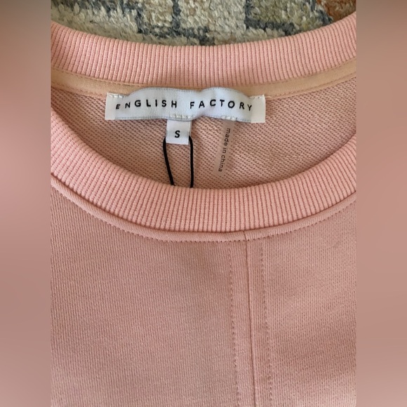 NWT English Factory Size Small Puff Shoulder Mixed Media Minidress Pink - Picture 7 of 9